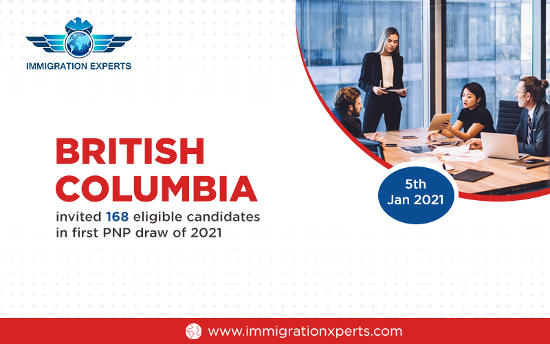 British Columbia invited 168 eligible candidates in first PNP draw of 2021